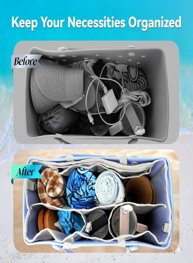 lipmo Beach Bag Organizer Insert for X Large Bogg Bag Accessories, Original Lightweight Mesh Divider Storage Bag Suitable for XL Bogg Bag, Beach Tote Bag Organizer Insert Inner Bags (Gray) - Image 2